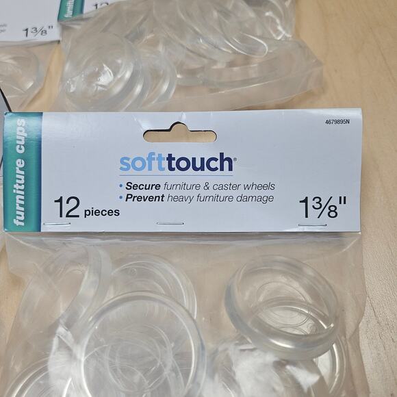 SoftTouch Furniture Caster cups 1 3/8" Floor Protectioln 4 packs/12 pcs Shepherd - Picture 2 of 3